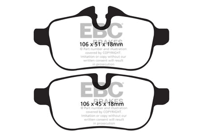EBC BMW E89 Yellowstuff 4000 Series Rear Sport Brake Pads & Premium OE Replacement Plain Discs Kit - TRW Caliper (Inc. Z4 18i, 20i, 23i & 28i) | ML Performance UK