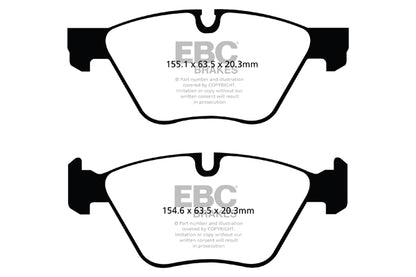EBC BMW E90 E91 E92 E84 Yellowstuff 4000 Series Front Sport Brake Pads & Premium OE Replacement Plain Discs Kit - ATE Caliper (Inc. 318i, 320ix, 325ix & X1 28i) | ML Performance UK