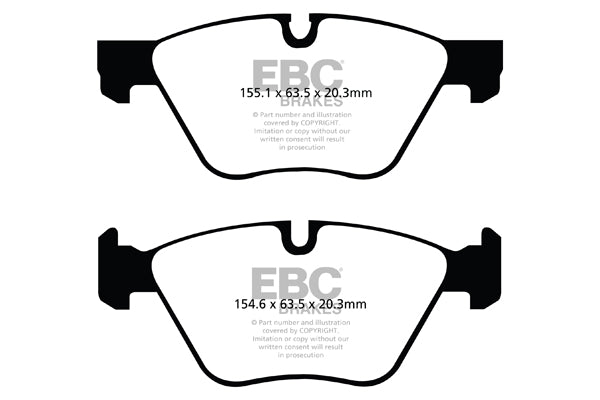 EBC BMW E90 E91 E92 E89 Yellowstuff 4000 Series Front Sport Brake Pads & Slotted And Dimpled Sport Discs Kit - ATE Caliper (Inc. 318i, 320i, 325i & Z4 18i) | ML Performance UK