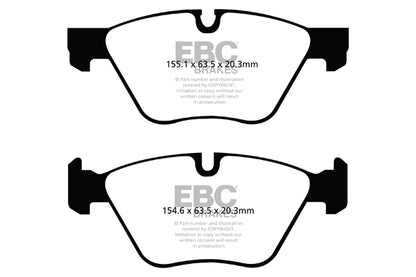 EBC BMW E90 E91 E92 E89 Yellowstuff 4000 Series Front Sport Brake Pads & Slotted And Dimpled Sport Discs Kit - ATE Caliper (Inc. 318i, 320i, 325i & Z4 18i) | ML Performance UK