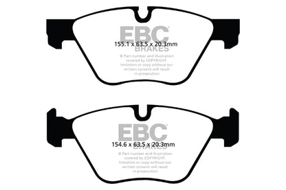 EBC BMW F10 F11 Greenstuff 2000 Series Sport Front Brake Pads - ATE Caliper (Inc. 518i, 520i, 523i & 525i) | ML Performance UK