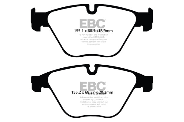 EBC BMW F10 F11 Yellowstuff 4000 Series Front Sport Brake Pads & Premium OE Replacement Riveted Discs Kit - ATE Caliper (Inc. 520i, 525i, 528i & 530i) | ML Performance UK