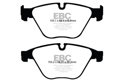 EBC BMW F10 F11 Yellowstuff 4000 Series Front Sport Brake Pads & Premium OE Replacement Riveted Discs Kit - ATE Caliper (Inc. 520i, 525i, 528i & 530i) | ML Performance UK
