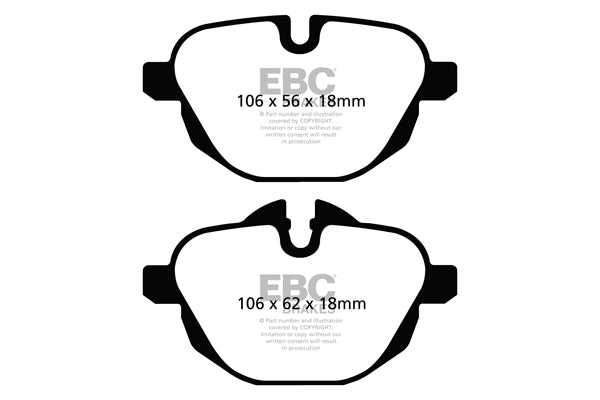 EBC BMW F10 G11 G30 G31 Redstuff Sport Rear Brake Pads - TRW Caliper (Inc. 535i, 530ix, 630i GT & 730i) | ML Performance UK