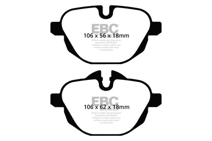 EBC BMW F10 G11 G30 G31 Redstuff Sport Rear Brake Pads - TRW Caliper (Inc. 535i, 530ix, 630i GT & 730i) | ML Performance UK