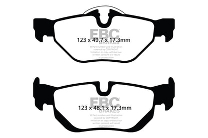 EBC BMW F81 E82 E90 E92 Redstuff Sport Rear Brake Pads - ATE Caliper (Inc. 130i, 325ix, 325i & 320ix) | ML Performance UK