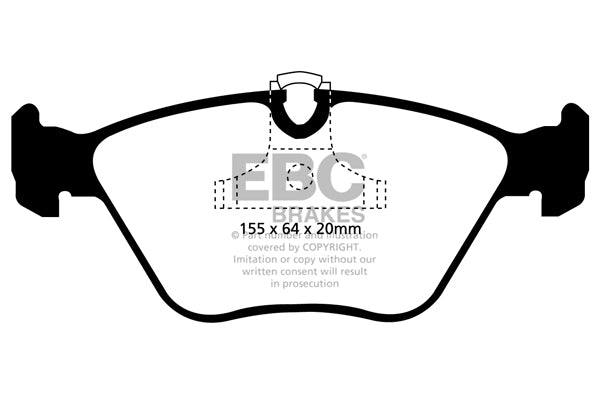 EBC BMW MG Greenstuff 2000 Series Sport Front Brake Pads - ATE Caliper (Inc. E46 330i, E85 Z4, ZT-T & ZT) | ML Performance UK