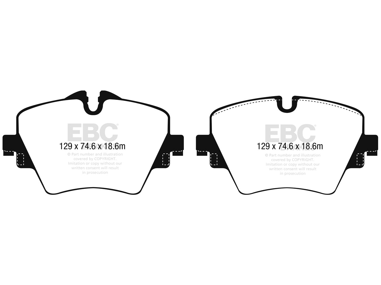 EBC BMW MINI Greenstuff 2000 Series Sport Front Brake Pads - TRW Caliper (Inc. F40 118i, F45 225i,  F54 Clubman & F60 Countryman) - ML Performance UK