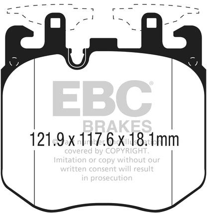 EBC BMW Rolls Royce Yellowstuff 4000 Series Front Sport Brake Pads & Premium OE Replacement Riveted Discs Kit - Brembo Caliper (Inc. G07 X7 M50i, G30 M550ix, G32 640i & G11 750i) | Supercar Parts UK