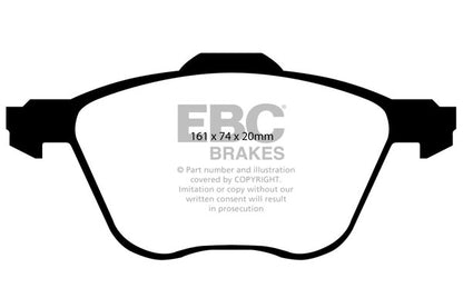 EBC Ford Seat Volkswagen Greenstuff 2000 Series Sport Front Brake Pads - ATE Caliper (Inc. MK1 Galaxy, 7M Alhambra, 7M Sharan & Commercial Transporter Kombi) | ML Performance UK