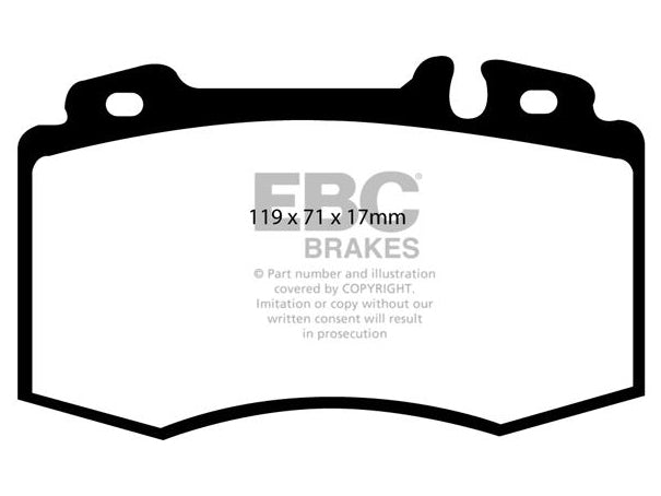 EBC Mercedes-Benz W/T211 R230 Greenstuff 2000 Series Sport Brakes Pad And Premium OE Replacement Drilled Disc Kit To Fit Front - Brembo Caliper (Inc. E500, E400, SL500 & SL350) | ML Performance UK