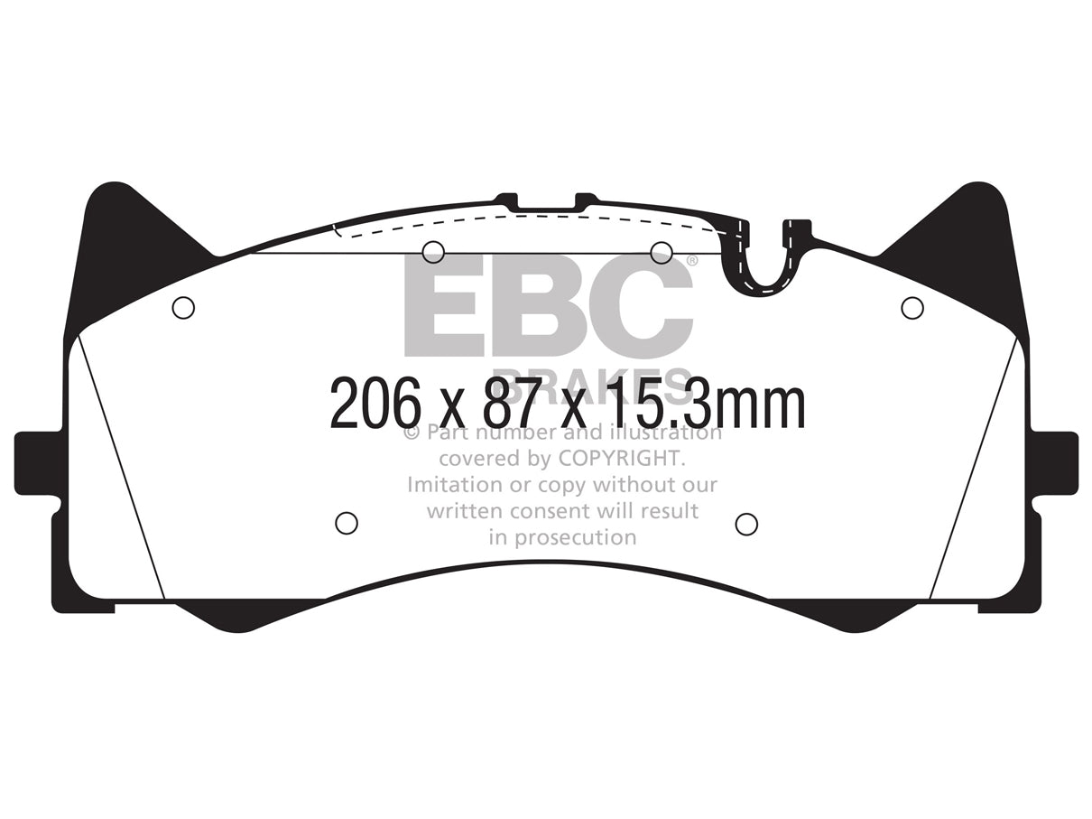 EBC Mercedes-Benz W/S/C/A205 C63 AMG Bluestuff NDX Trackday Front Brake Pads - ML Performance UK