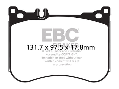 EBC Mercedes-Benz W/X222 A/C217 R231 Redstuff Sport Front Brake Pads - Brembo Caliper (Inc. S500, S560, SL500 & SL400) - ML Performance UK