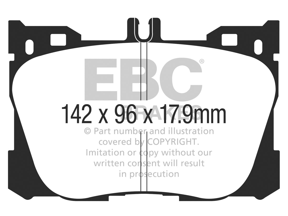 EBC Mercedes-Benz X/C253 Greenstuff 6000 Series Truck And SUV Front Brake Pads - Brembo Calliper (GLC220, GLC250, GLC350 & GLC43 AMG) - ML Performance UK