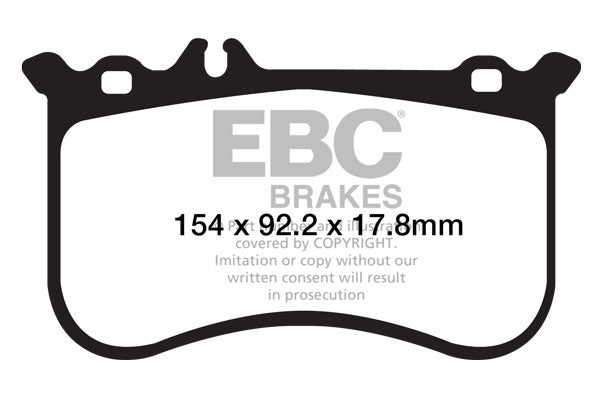 EBC Mercedes-Benz CX218 CLS500 Yellowstuff 4000 Series Front Sport Brake Pads & Premium OE Replacement Drilled Discs Kit - Brembo Caliper | ML Performance UK