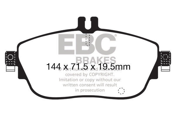 EBC Mercedes-Benz W176 W246 CX117 Yellowstuff 4000 Series Front Sport Brake Pads & Premium OE Replacement Drilled Discs Kit - TRW Caliper (Inc. A250, B250, GLA250 & CLA250) | ML Performance UK