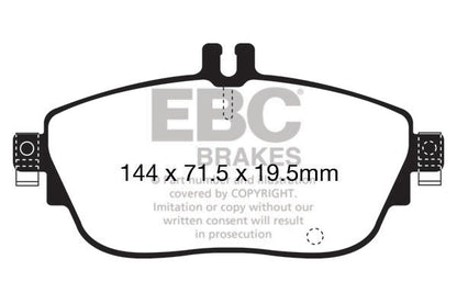 EBC Mercedes-Benz W176 W246 CX117 Yellowstuff 4000 Series Front Sport Brake Pads & Premium OE Replacement Drilled Discs Kit - TRW Caliper (Inc. A250, B250, GLA250 & CLA250) | ML Performance UK