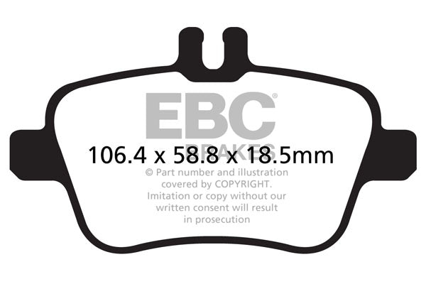 EBC Mercedes-Benz W176 W246 Yellowstuff 4000 Series Rear Sport Brake Pads & Premium OE Replacement Plain Discs Kit - TRW Caliper  (Inc. A200, A180, B200 & B180) | ML Performance UK
