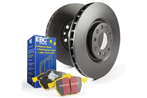 EBC Mercedes-Benz W211 W221 R230 Yellowstuff 4000 Series Front Sport Brake Pads & Premium OE Replacement Drilled Discs Kit - Brembo Caliper (Inc. E420, S500, SL500 & SL350) | ML Performance UK
