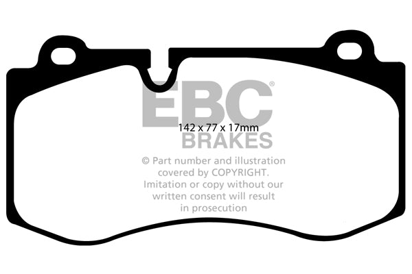 EBC Mercedes-Benz W211 W221 R230 Yellowstuff 4000 Series Front Sport Brake Pads & Premium OE Replacement Drilled Discs Kit - Brembo Caliper (Inc. E420, S500, SL500 & SL350) | ML Performance UK