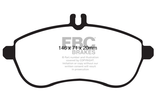 EBC Mercedes-Benz WCS204 Yellowstuff 4000 Series Front Sport Brake Pads & Premium OE Replacement Drilled Discs Kit - TRW Caliper (Inc. C300, C280, C250 & C230) | ML Performance UK