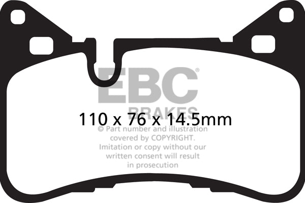 EBC Mercedes-Benz WS204 CX218 WS212 Yellowstuff 4000 Series Rear Sport Brake Pads & Premium OE Replacement Drilled Discs Kit - Brembo Caliper (C63 AMG, E63 AMG & CLS63 AMG) | ML Performance UK