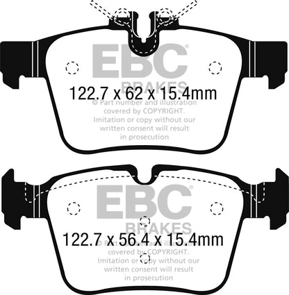 EBC Mercedes-Benz WSC205 Yellowstuff 4000 Series Rear Sport Brake Pads & Premium OE Replacement Plain Discs Kit - ATE Caliper (C220, C200, C180 & C160) | ML Performance UK