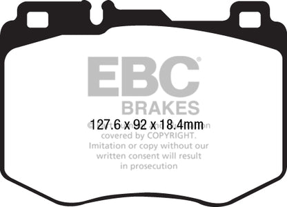 EBC Mercedes-Benz WSCA205 WS213 AC238 Yellowstuff 4000 Series Front Sport Brake Pads & Premium OE Replacement Drilled Discs Kit - Brembo Caliper (Inc. C43 AMG, C400, E300 & E250) | ML Performance UK