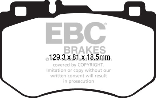 EBC Mercedes-Benz WSCA205 Yellowstuff 4000 Series Front Sport Brake Pads & Premium OE Replacement Plain Discs Kit - Brembo Caliper (C160, C180, C200 & C220) | ML Performance UK