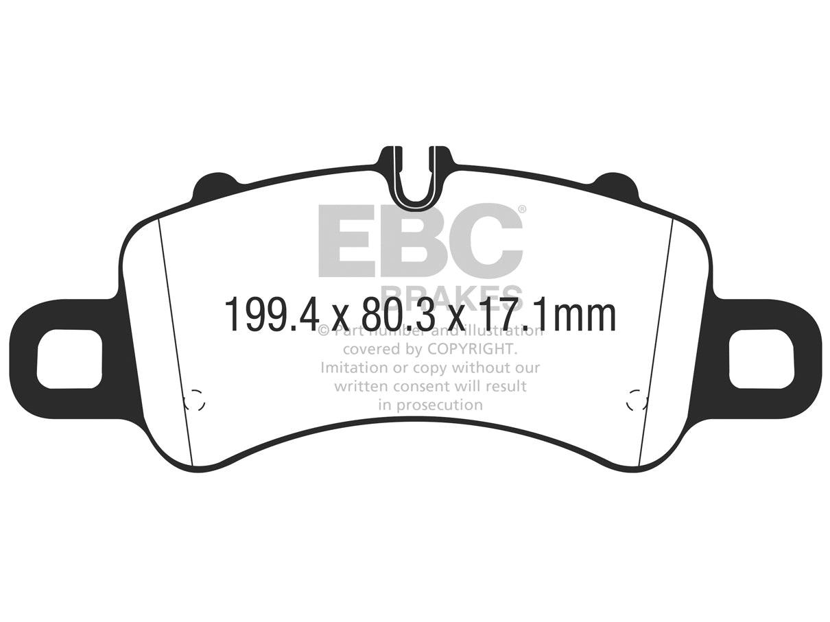 EBC Porsche 991/2 718 Redstuff Sport Front Brake Pads - Brembo Caliper (Inc. 911 Carrear, 911 Carrear 4, Boxster GTS & Cayman GTS) - ML Performance UK