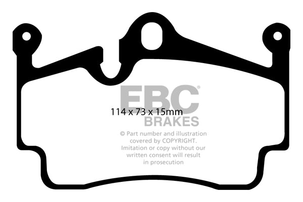 EBC Porsche 718 987 Panamera Yellowstuff 4000 Series Rear Sport Brake Pads & Premium OE Replacement Drilled Discs Kit - Brembo Caliper  (Boxster GTS, Cayman, Cayman S & Cayman GTS) | Supercar Parts UK