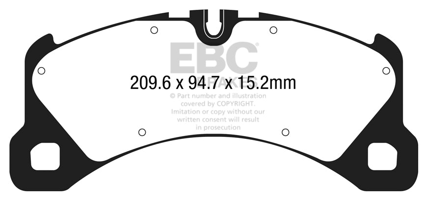 EBC Porsche 95B Macan Yellowstuff 4000 Series Front Sport Brake Pads & Premium OE Replacement Plain Discs Kit - Brembo Caliper | ML Performance UK