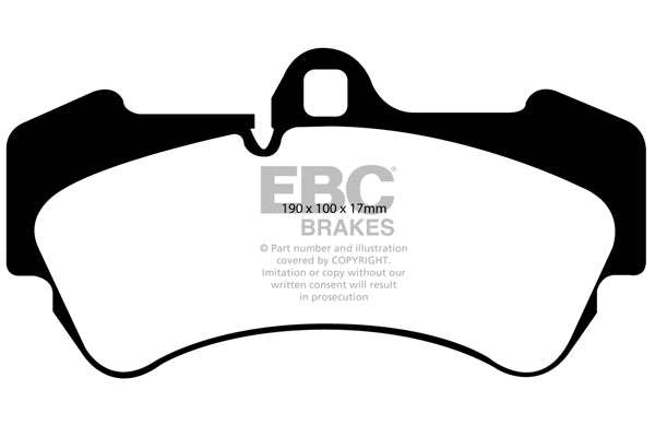 EBC Porsche Volkswagen Greenstuff 6000 Series Truck And SUV Front Brake Pads - Brembo Calliper (E1 Cayenne, E1 Cayenne S & Touareg) | ML Performance UK