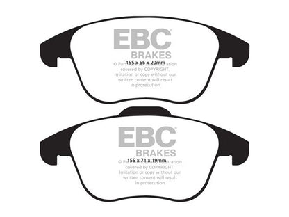 EBC Seat Volkswagen  Greenstuff 2000 Series Front Sport Brake Pads & Premium OE Replacement Plain Discs Kit - ATE Caliper (7N Alhambra, 7N Sharan, Tiguan I & Tiguan II) | ML Performance UK