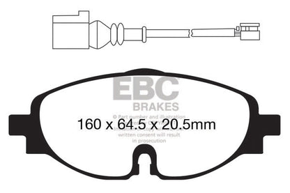 EBC Skoda 5E Octavia Yellowstuff 4000 Series Front Sport Brake Pads & USR Slotted Discs Kit - ATE Caliper | ML Performance UK