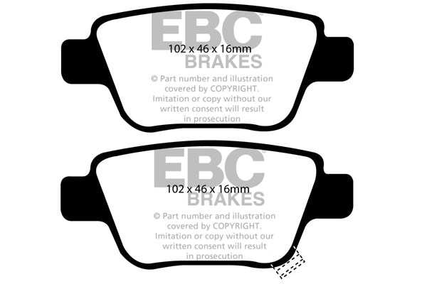 EBC Toyota Volkswagen Greenstuff 2000 Series Sport Rear Brake Pads - ATE Caliper (Avensis, Corolla Verso & MK6 Jetta) | ML Performance UK