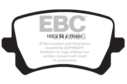 EBC Volkswagen B6 B7 Orangestuff Race Rear Brake Pads - TRW Caliper (CC  &  Passat ) | ML Performance UK