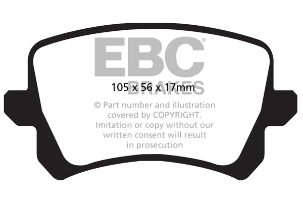 EBC Volkswagen B6 B7 Passat Redstuff Sport Rear Brake Pads - TRW Caliper | ML Performance UK