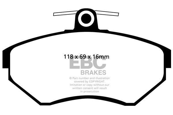 EBC Volkswagen MK3 B4 Yellowstuff Street and Track Front Brake Pads - TRW Caliper (Golf & Passat) | ML Performance UK