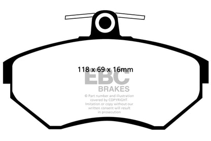 EBC Volkswagen MK3 B4 Yellowstuff Street and Track Front Brake Pads - TRW Caliper (Golf & Passat) | ML Performance UK