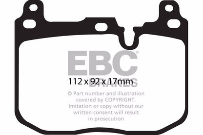 EBC BMW F30 F32 Yellowstuff Street/Track Rear Brake pads for ATE Caliper (330i, 335i, 340i & 435i)