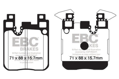 EBC BMW F30 F32 Yellowstuff Street/Track Rear Brake pads for ATE Caliper (330i, 335i, 340i & 435i)
