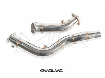 Evolve BMW S55 3" Catless Downpipes (F80 M3, F82 M4 & F87 M2 Competition) - ML Performance UK