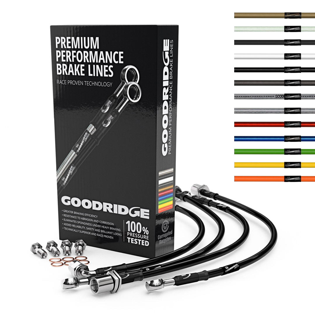 Goodridge SBW0500-4 BMW E60 4 Line Braided Brake Hose Lines Kit (Inc. M5)