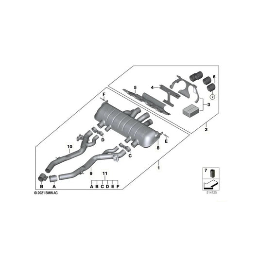 Genuine BMW 18305A86350 G87 M2 M Performance Titanium Tailpipe Trim | ML Performance UK Car Parts