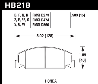 Hawk Performance HB218F.583 HPS Brake Pads Front