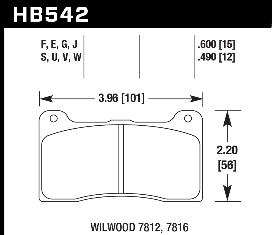 Hawk Brake Pads HB542W600 Billet DynaPro Narrow DTC-30