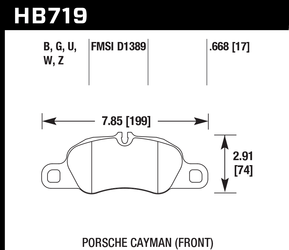 Hawk Performance HB719Z.668 PC Brake Pads Front