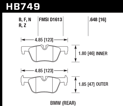 Hawk Performance HB749N.648 HP Plus Brake Pads Rear