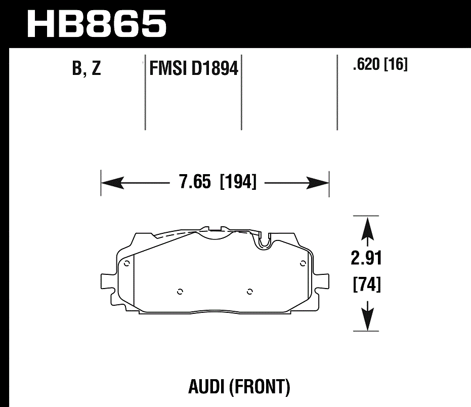 Hawk Performance HB865B.620 HPS 5.0 Brake Pads Front